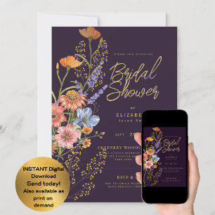 VILKEN HÄNDELSE SOM HELST Boho Wildflowers Trädgår Inbjudningar