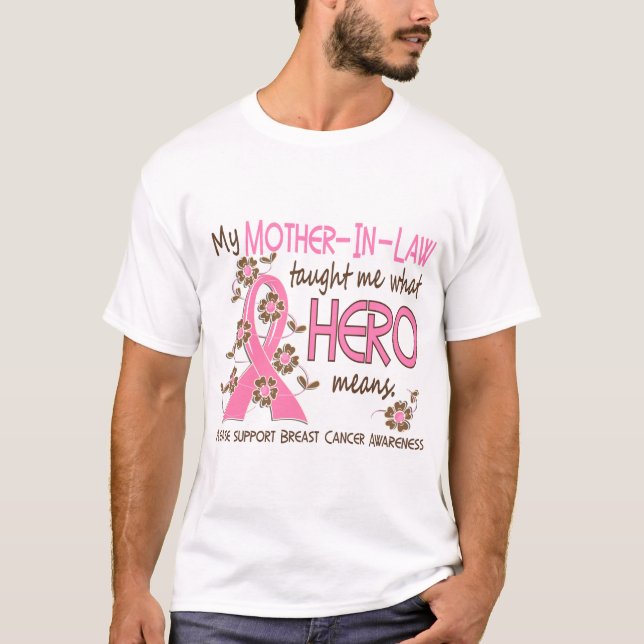Vilken hjälte betyder bröstcancersvärmor t shirt (Framsida)