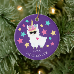 Vilken julprydnad för Star Llama Unicorn Julgransprydnad Keramik