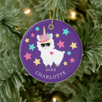 Vilken julprydnad för Star Llama Unicorn Julgransprydnad Keramik