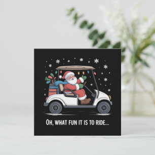 Vilken kul är det att rida på Tomte kör golfcart Inbjudningar
