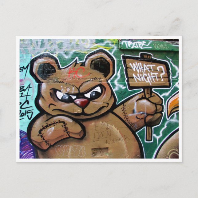 Vilken kväll teddy vykort (Framsida)