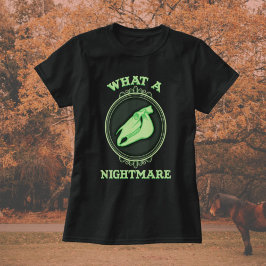 Vilken mardröm - Vintage Grönt Horse Skull Cameo T Shirt