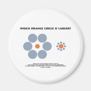 Vilken orange är Circle större? (Optisk illusion Magnet