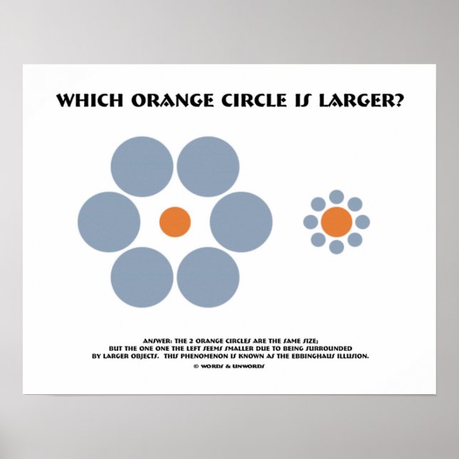 Vilken Orange är större? (Optisk bild) Poster (Framsidan)
