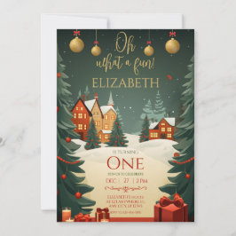 Vilken Roligt 1:a födelsedagen jul Inbjudningar