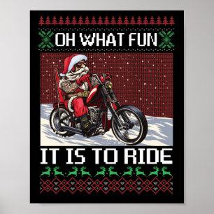Vilken Roligt är det för motorcykeln Ride Santa Ri Poster