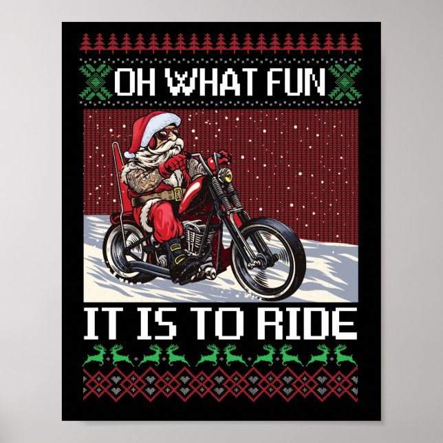 Vilken Roligt är det för motorcykeln Ride Santa Ri Poster (Framsidan)