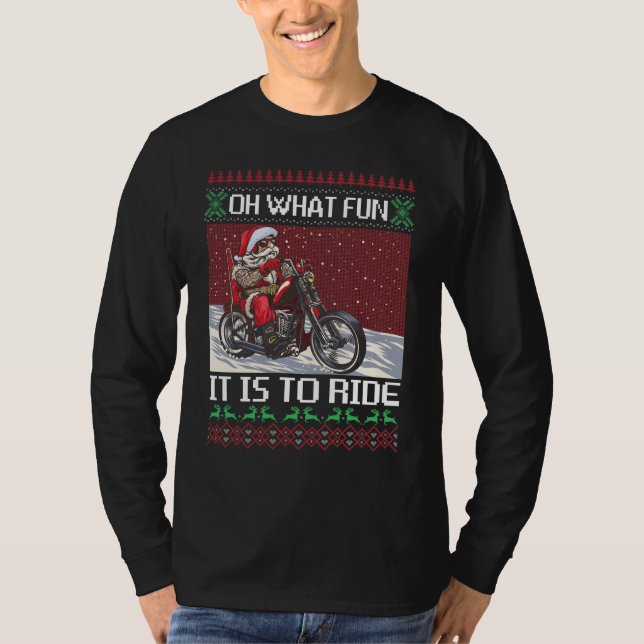 Vilken Roligt är det för motorcykeln Ride Santa Ri T Shirt (Framsida)