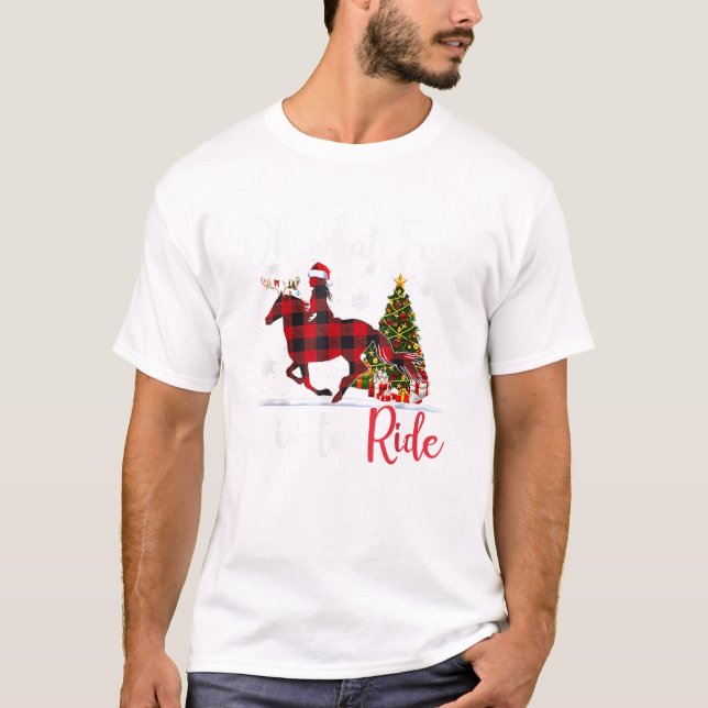 Vilken Roligt det är att rida Cowgirl med hästar C T Shirt (Framsida)