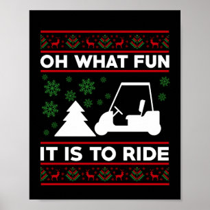 Vilken Roligt det är att rida Golf Cart-julen Poster