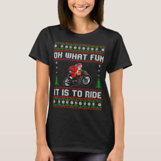 Vilken Roligt det är att rida motorcykel jultomte T Shirt