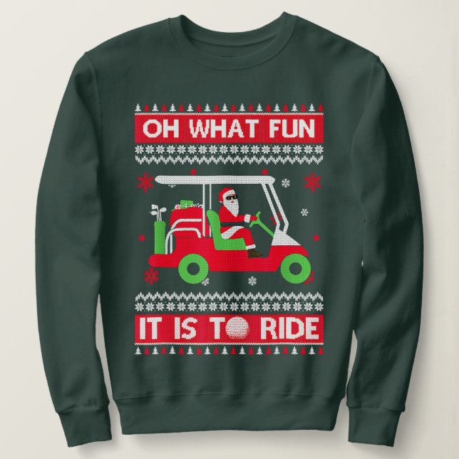 Vilken Roligt det är att Ride Golf Car Ugly Sweate T Shirt (Design framsida)