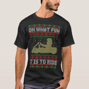 Vilken Roligt det är att Ride Kart Ugly julgåva T Shirt