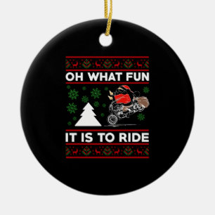 Vilken Roligt det är att Ride Santa Motocross Dirt Julgransprydnad Keramik