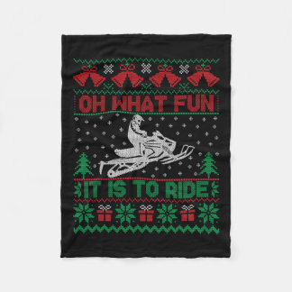 Vilken Roligt det är att Ride Snowmobile Ugly Chri Fleecefilt