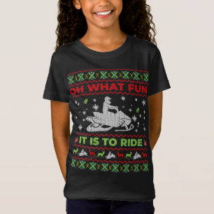 Vilken Roligt det är att Ride Snowmobile Ugly Chri T Shirt