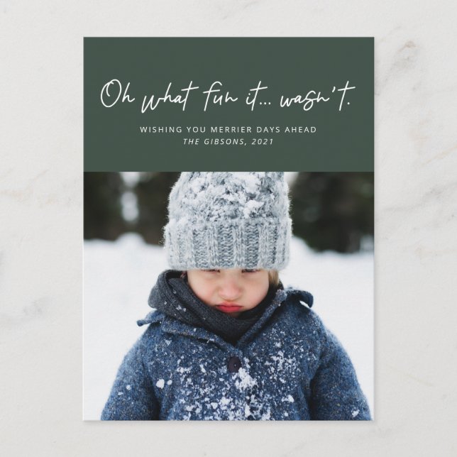 Vilken roligt det inte var för grönt, roligt foto helg vykort (Framsida)