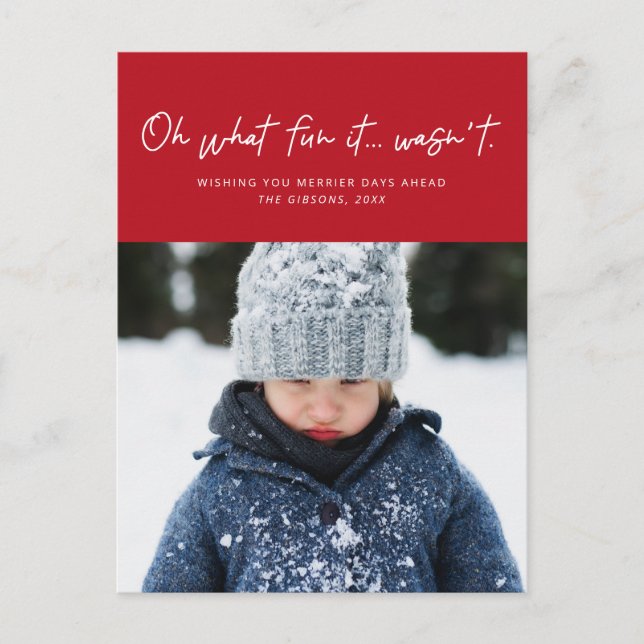 Vilken roligt det inte var roligt med foto helg vykort (Framsida)