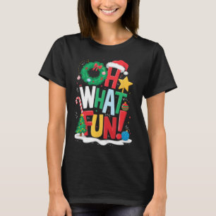 Vilken Roligt jul med andedräkt och Träd T Shirt