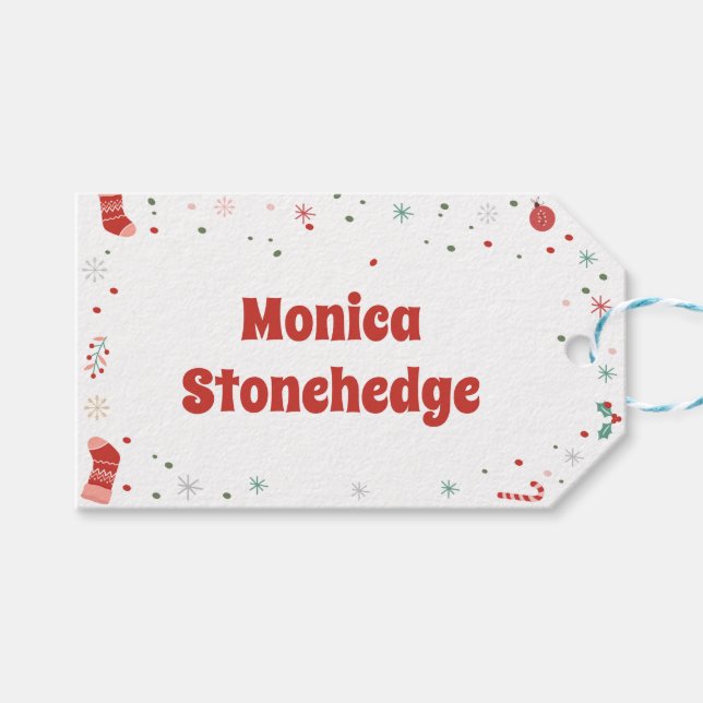 Vilken roligt julklapp födelsedag presentetikett (Framsidan (Horisontell))