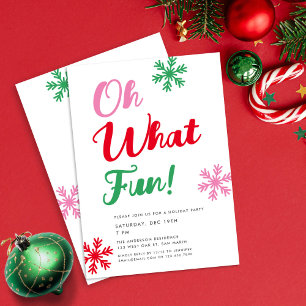 Vilken Roligt! Modern Festive Script-jul Party Inbjudningar