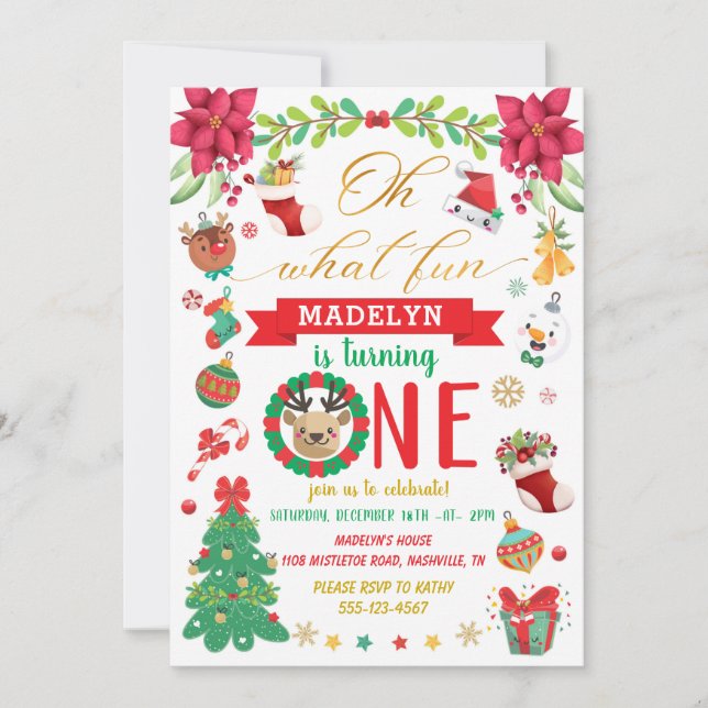 Vilken Roligt ska vara en julafton? Inbjudningar (Framsida)