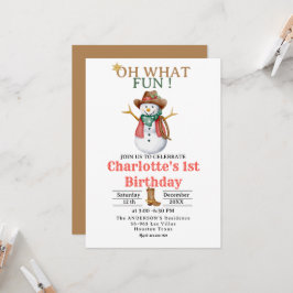 Vilken Roligt Western Cowboyjul 1:a födelsedagen Inbjudningar