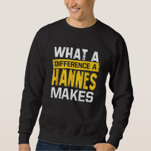 Vilken skillnad en Hannes gör Funny Namn Hannes? Lång Ärmad Tröja