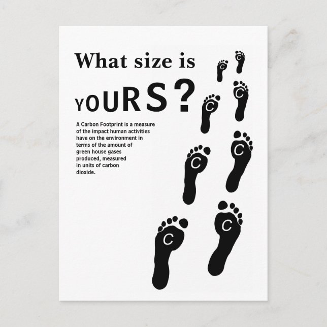 VILKEN STORLEK ÄR DIN? | KOLFOTSKRIFT VYKORT (Framsida)