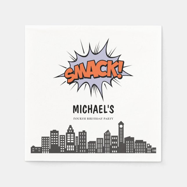 Vilken Tecknad som helst, Bok superhjälte Birthday Pappersservett (Framsidan)