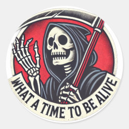 Vilken tid ska vi ha? runt klistermärke