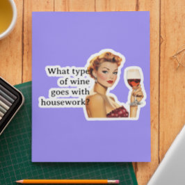 Vilken typ av Vin Funny Retro Housefru? Klistermärken