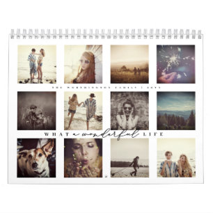 Vilken underbar, modern 12-fotosamling i livet kalender