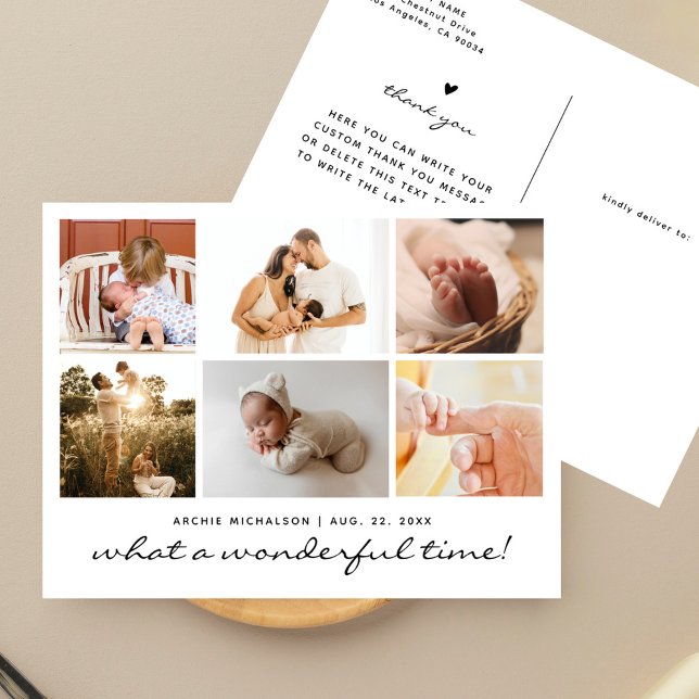 Vilken underbar tid Foto Collage Ny Bebis Helg Vykort (Skapare uppladdad)