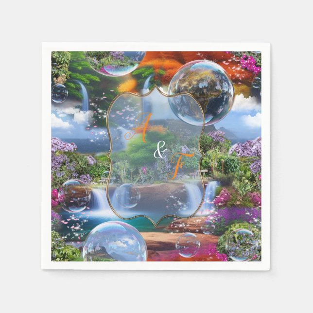 Vilken underbar värld jag lever i pappersservett (Framsidan)