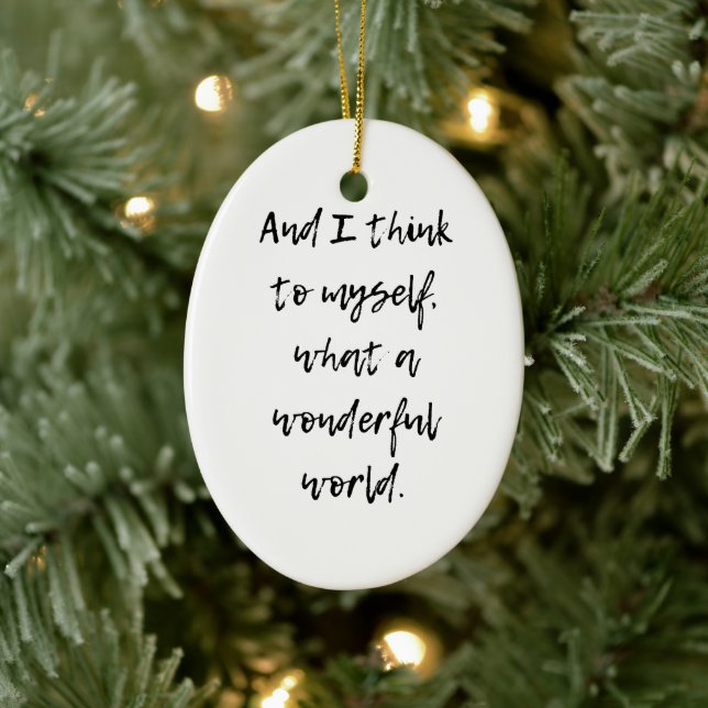Vilken underbar värld julgransprydnad keramik (Träd)