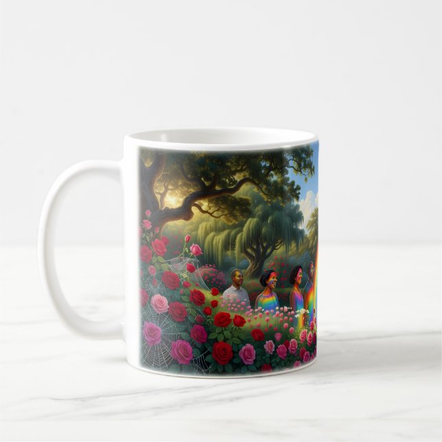 Vilken underbar värld – Rainbow Joy-mugg Kaffemugg (Vänster)