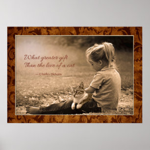 Vilken underbarare gåva än en kattas kärlek. poster