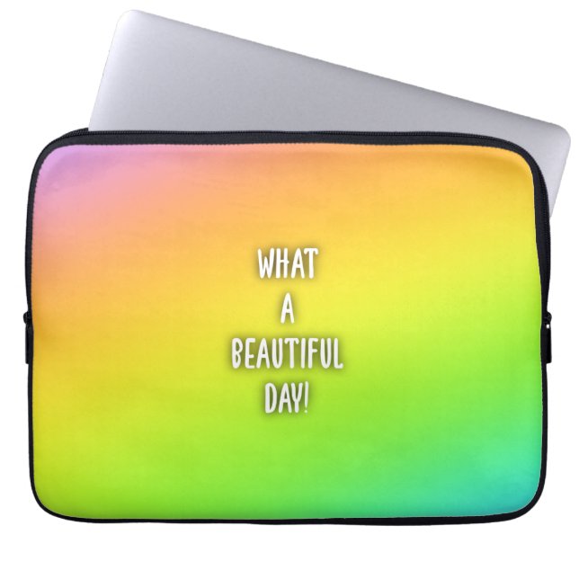 Vilken vacker dag! Rainbow Laptop sleeve (Framsidan)