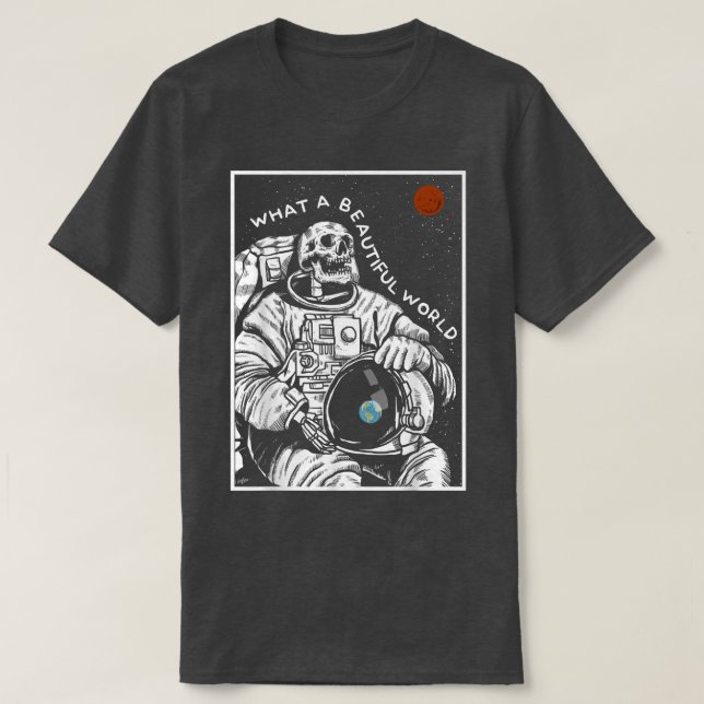 Vilken vacker världsmars rymdvetenskap Skeleton T Shirt (Design framsida)