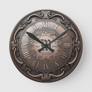 Vilken Vintage som helst Bronze Search Round Clock Rund Klocka