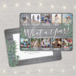 Vilket år! 10 Fotokollage & Captions Wood Gräs Julkort<br><div class="desc">Vilket år att minnas! Skicka snyggt glatt hälsning och 10 av bilderna med ett helgdag för anpassningsbar 5x7-fotokollage. (IMAGE PLACEMENT TIP: Ett enkelt sätt att centrera ett foto exakt som du vill är att flytta det till skörd innan du laddar upp det till Zazzle-webbplatsen.) Texten i den här mallen är...</div>