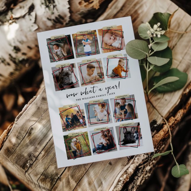 Vilket år | 12 Foto Collage Jul Högtid Julkort (Skapare uppladdad)