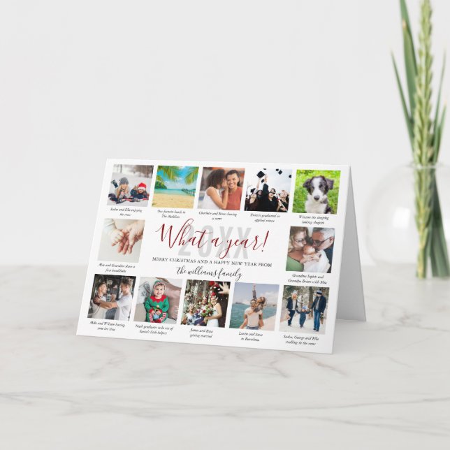 Vilket år, 12-foto-samlingskaraktär för familjen H Helgkort (Framsida)