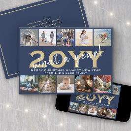 Vilket år är det moderna 10 Photo Collage Navy Blu Julkort