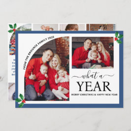 Vilket år för multifoto-kollage jul Holly Kort