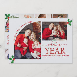 Vilket år för multifoto-kollage jul Holly Kort