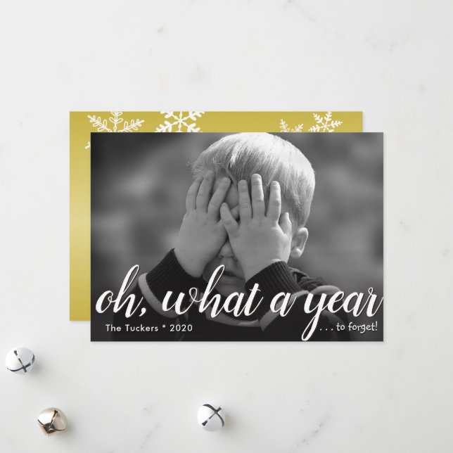 Vilket år (glöm inte!) Gott nytt år-kort Julkort (Fram/Back In Situ)