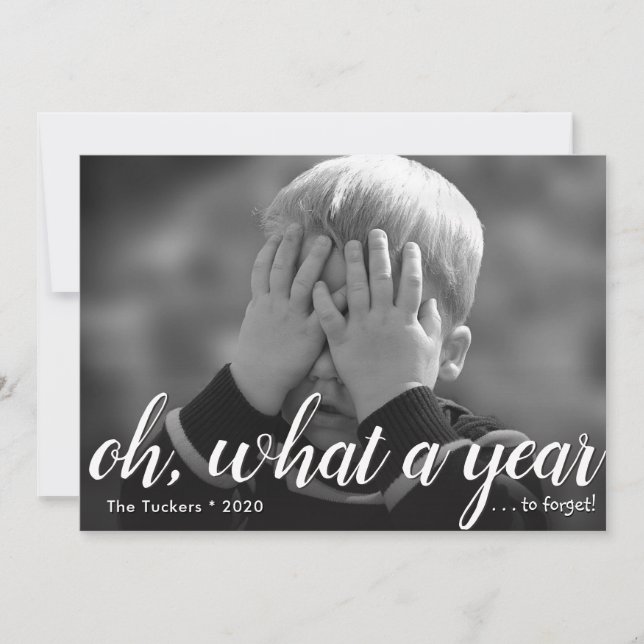 Vilket år (glöm inte!) Silver Gott nytt år Julkort (Framsida)